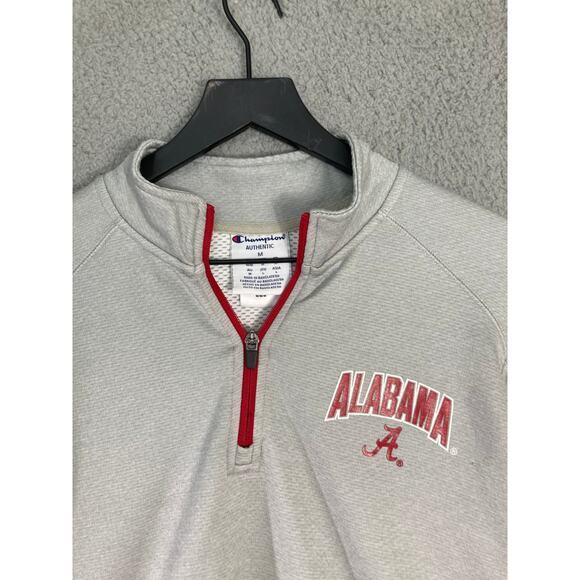 Champion Men's Alabama Quarter-Zip Pullover Sweatshirt Gray Size M - Picture 5 of 10